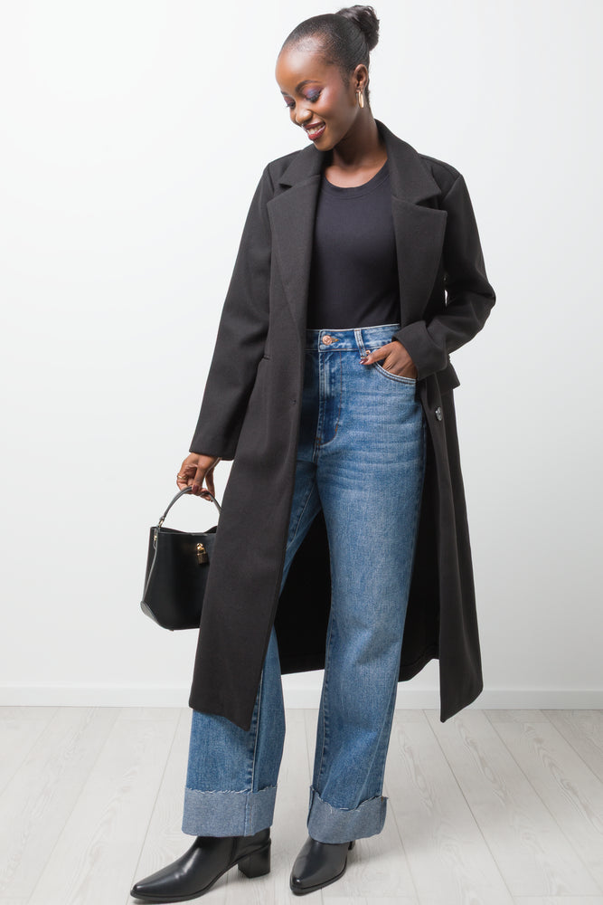 Melton Coat Black