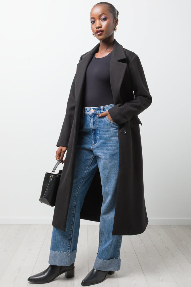 Melton Coat Black