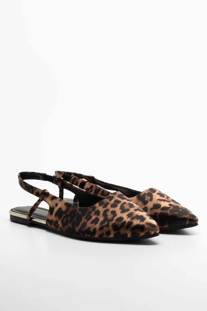 Leopard Print Sling Back Shoes