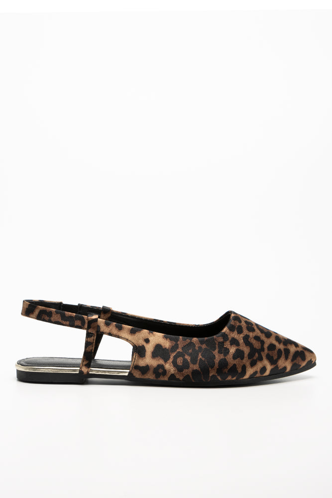 Leopard Print Sling Back Shoes