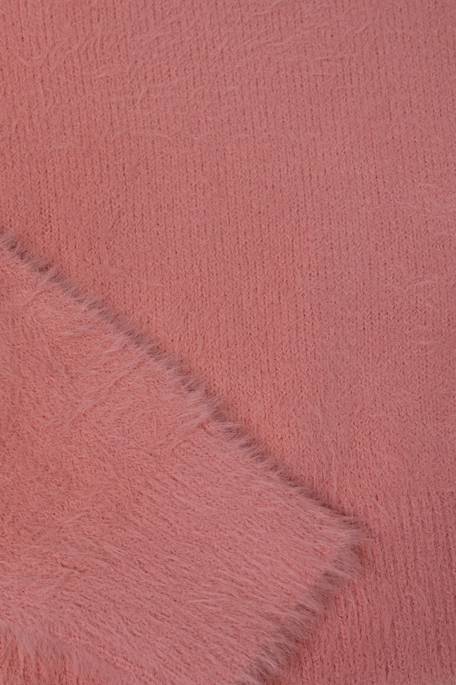 High Neck Fluffy Jersey Pink