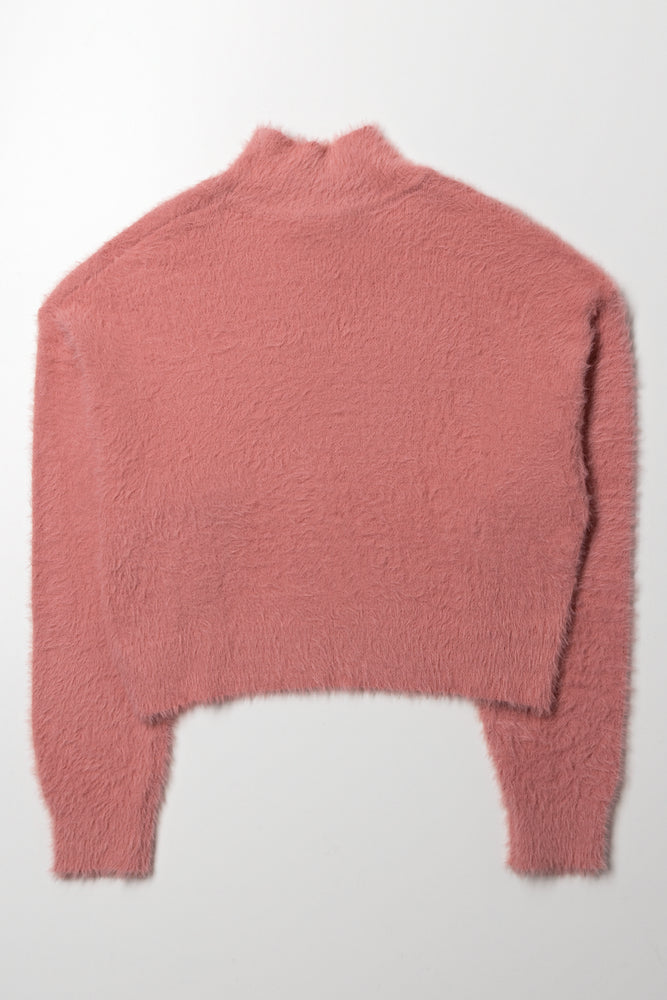 High Neck Fluffy Jersey Pink (2)