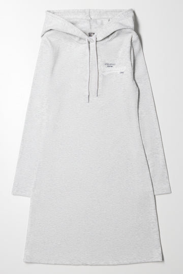 Rib Hooded Dress Grey