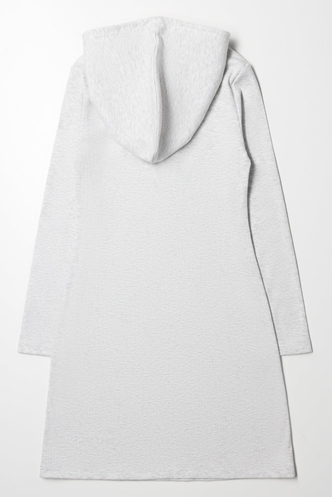 Rib Hooded Dress Grey (2)