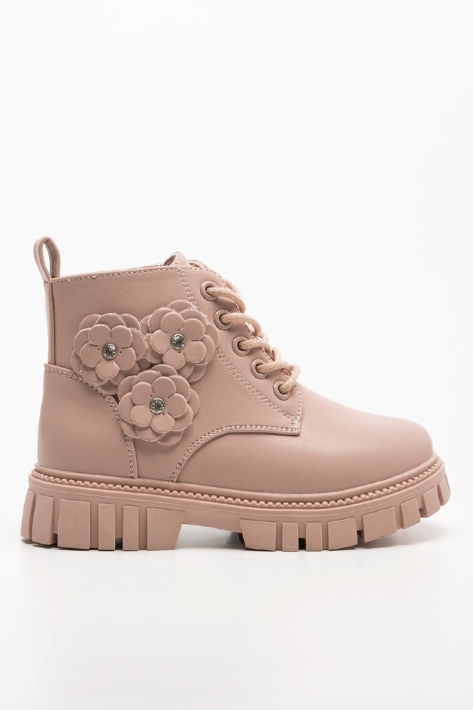 Daisy Lace Up Boots Dusty Pink
