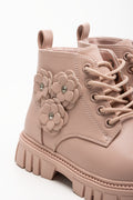 Daisy Lace Up Boots Dusty Pink (3)