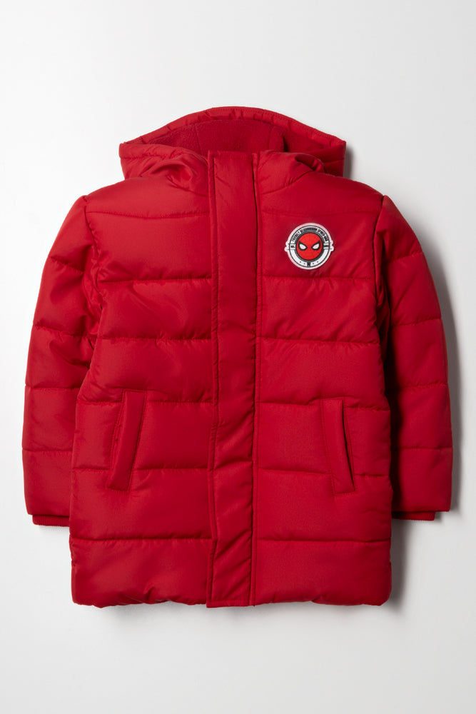 Spider-Man Puffer Jacket Red