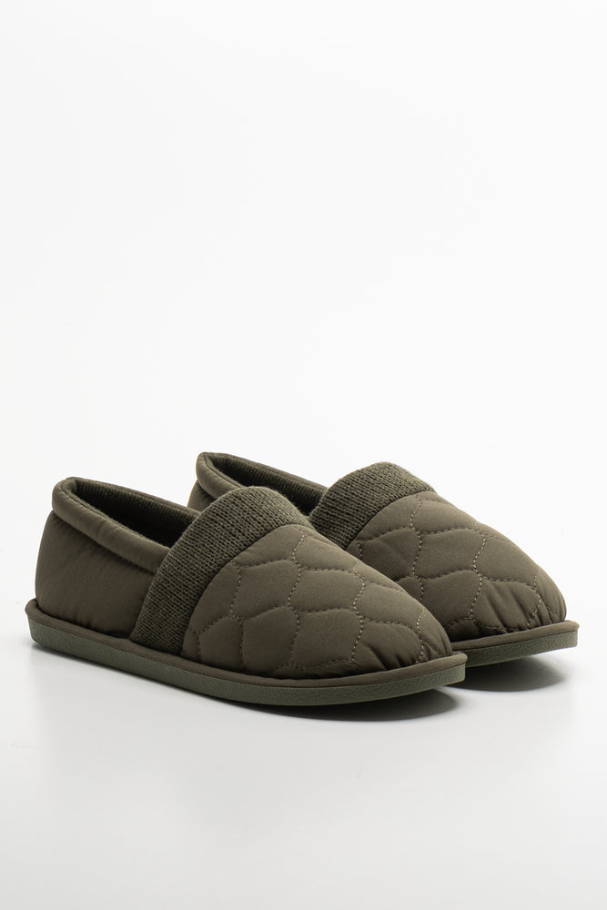 Quilted Slippers Green