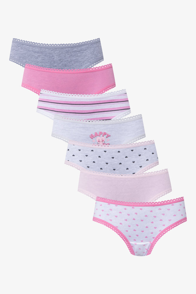 7 Pack Happy Heart Bikini Multi