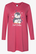 2 Pack Just Chilling Penguin Sleepshirts Purple And Navy (1)