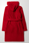 Shaggy Hooded Gown Red (2)