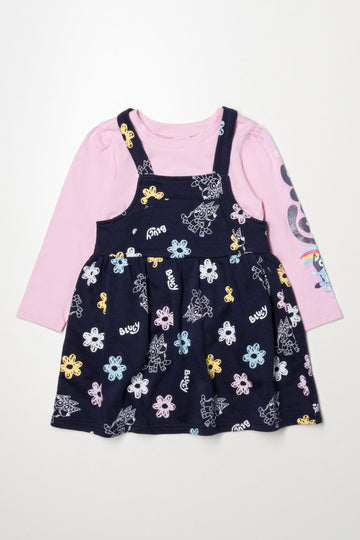 Bluey Pinafore Set Navy