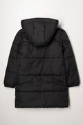 Hooded Long Puffer Jacket Black (2)