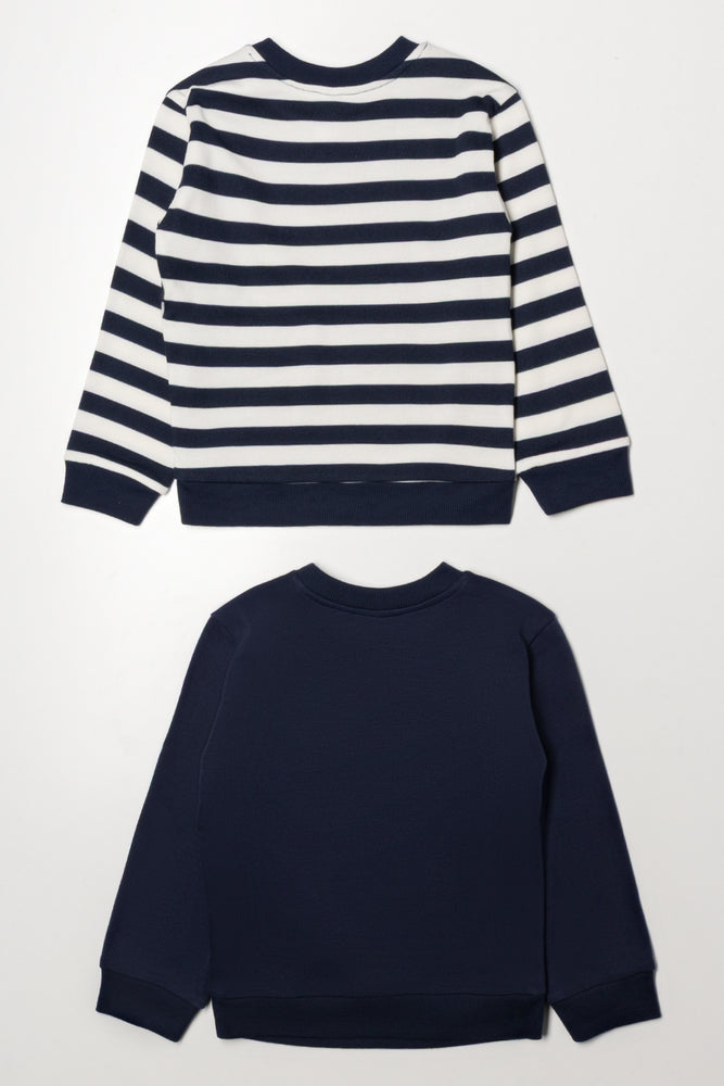 2 Pack Crew Neck Tracktops Navy And White (3)