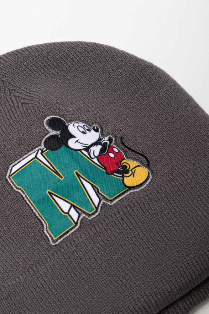 Mickey Mouse Beanie And Gloves Set Dark Grey