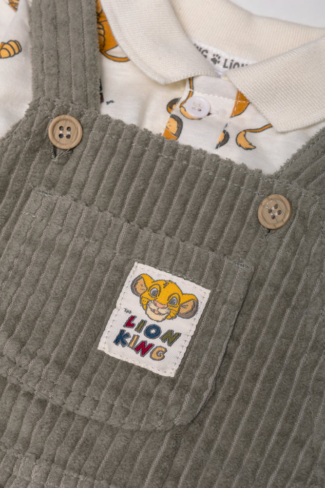 Lion King Dungaree Set Sage (1)