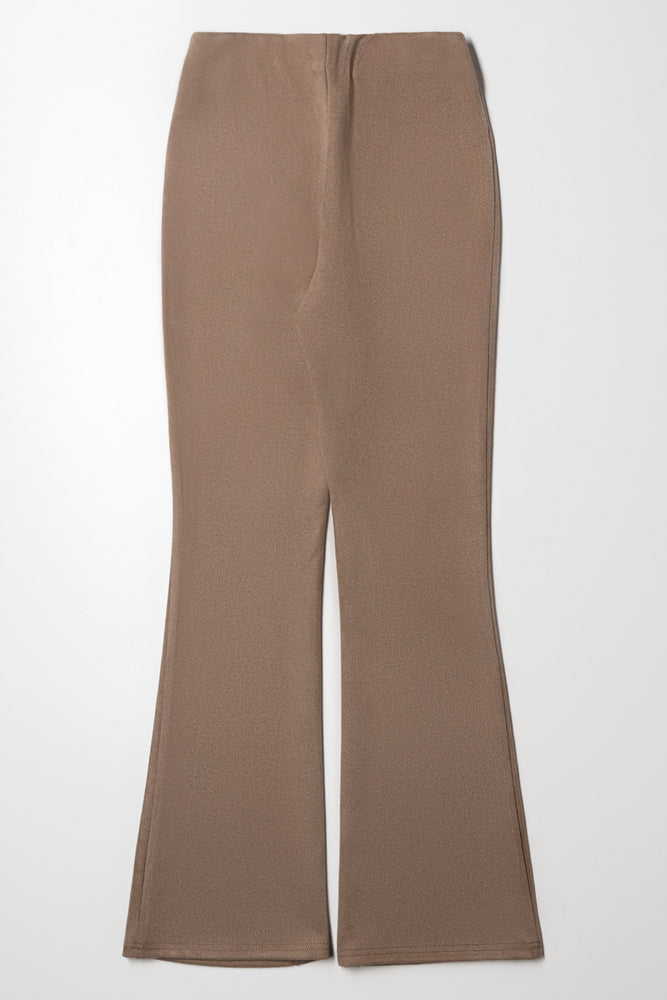 Suede Flare Leggings Brown (2)