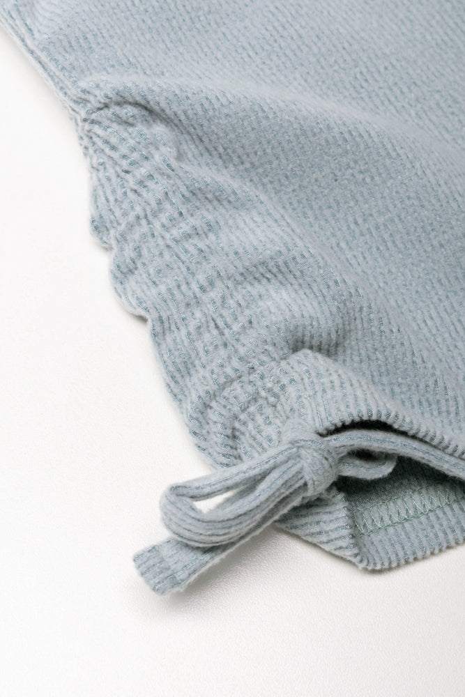 Rib Crew Neck Top Blue