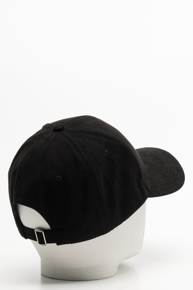 Suede Peak Cap Black (1)