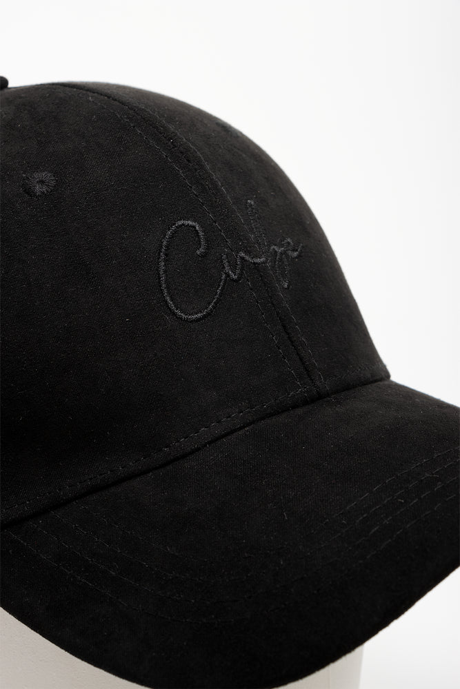 Suede Peak Cap Black (2)