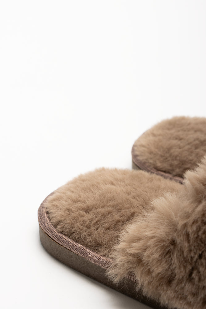 Fur Trim Slippers Natural (3)