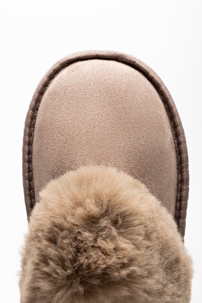Fur Trim Slippers Natural (4)