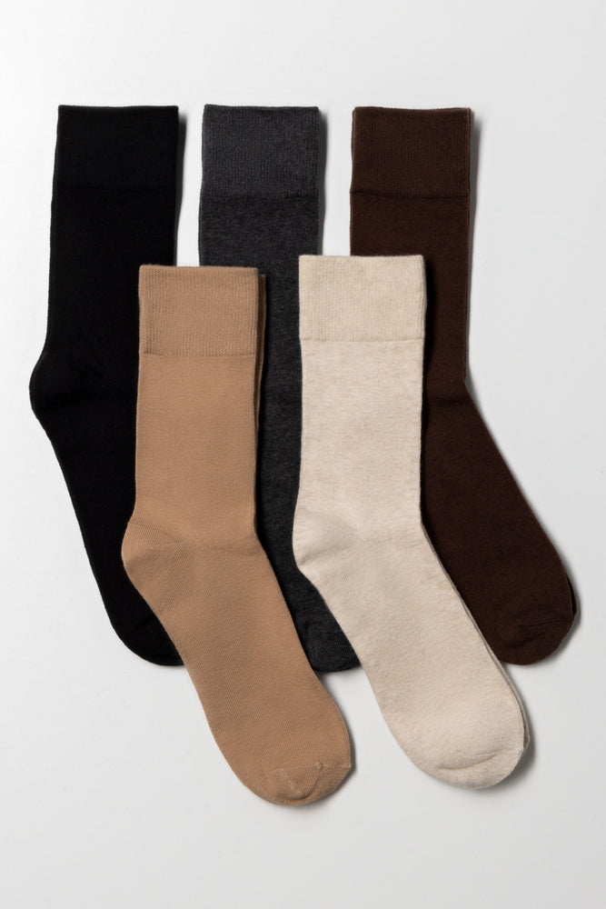 5 Pack Socks Multi Natural