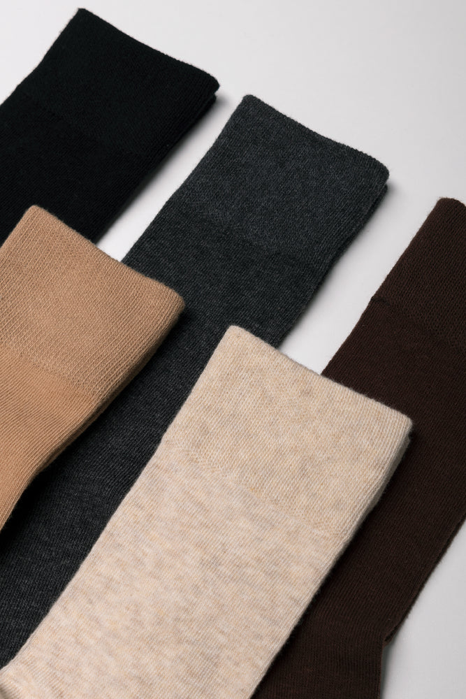 5 Pack Socks Multi Natural
