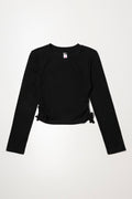 Rib  Crew Neck Top Black