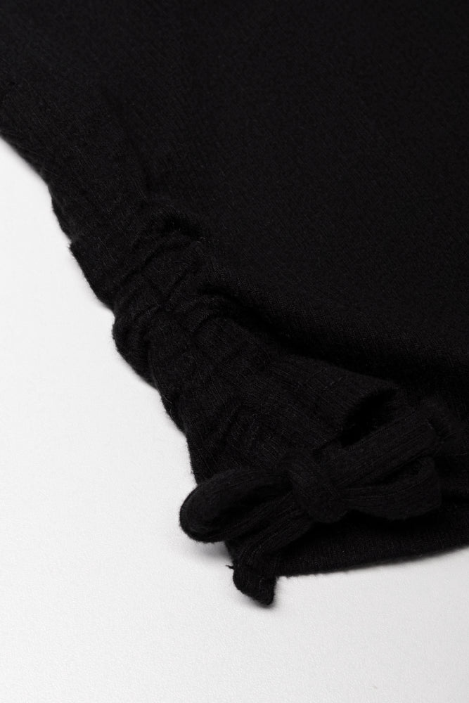 Rib  Crew Neck Top Black