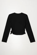 Rib  Crew Neck Top Black (2)
