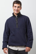 Quarter Button Up Top Navy