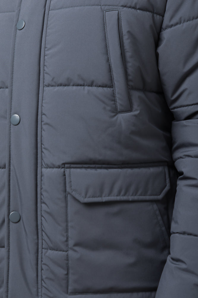 Hooded Puffer Jacket Dark Grey (3)