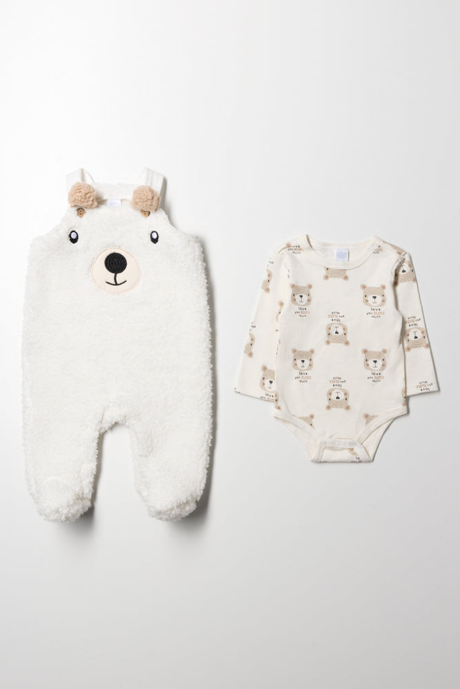 Sherpa Dungaree Set Natural (5)