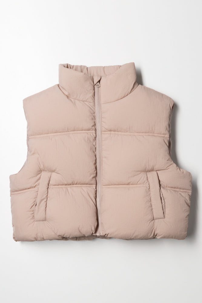 Sleeveless Jacket Natural