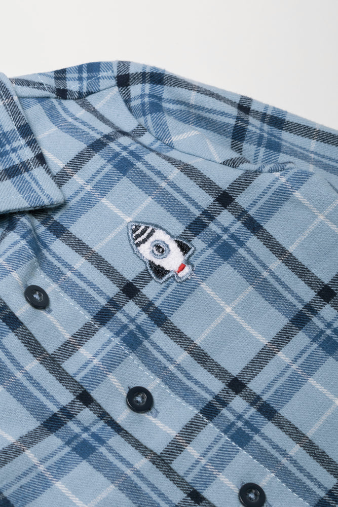 Flannel Shirt Blue And Navy (1)