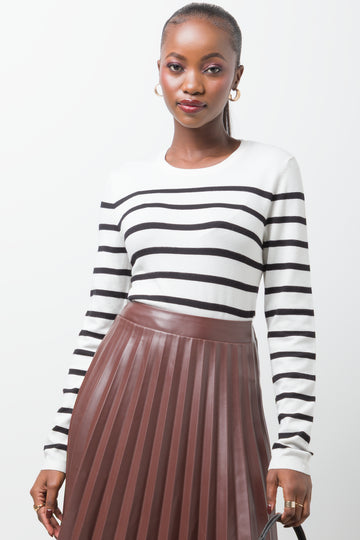 Stripe Long Sleeve Jersey White And Black