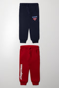 Superman 2 Pack Trackpants Red And Navy