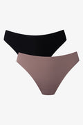 2 Pack Bonded Thong Pink & Black