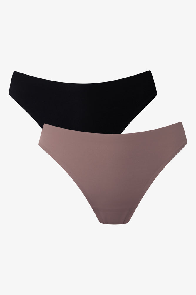 2 Pack Bonded Thong Pink & Black