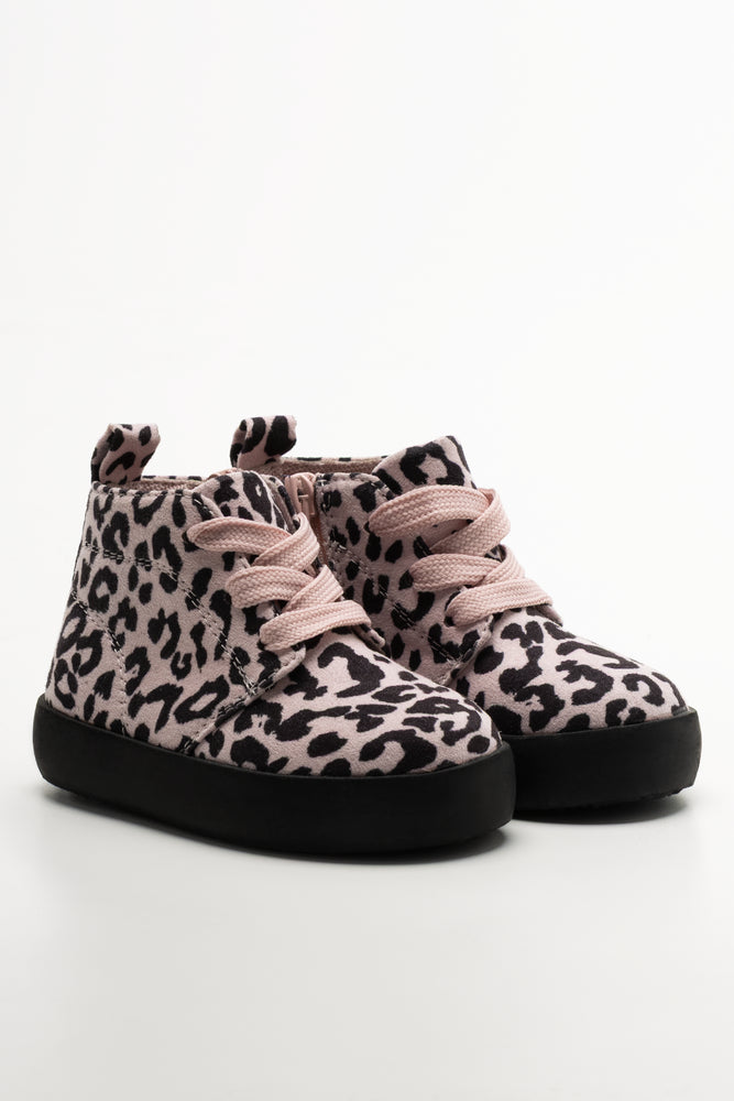Leopard Print Hightop Sneaker Pink