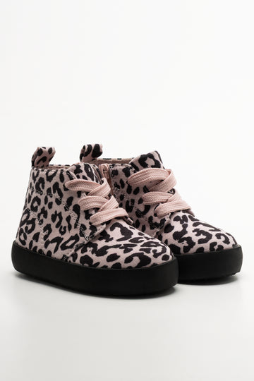 Leopard Print Hightop Sneaker Pink