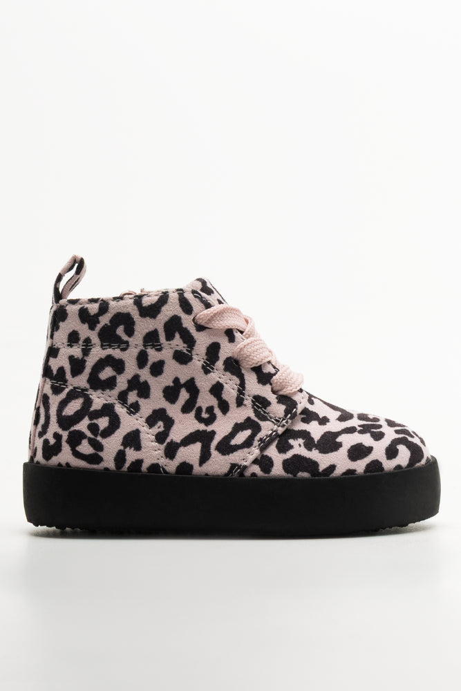 Leopard Print Hightop Sneaker Pink