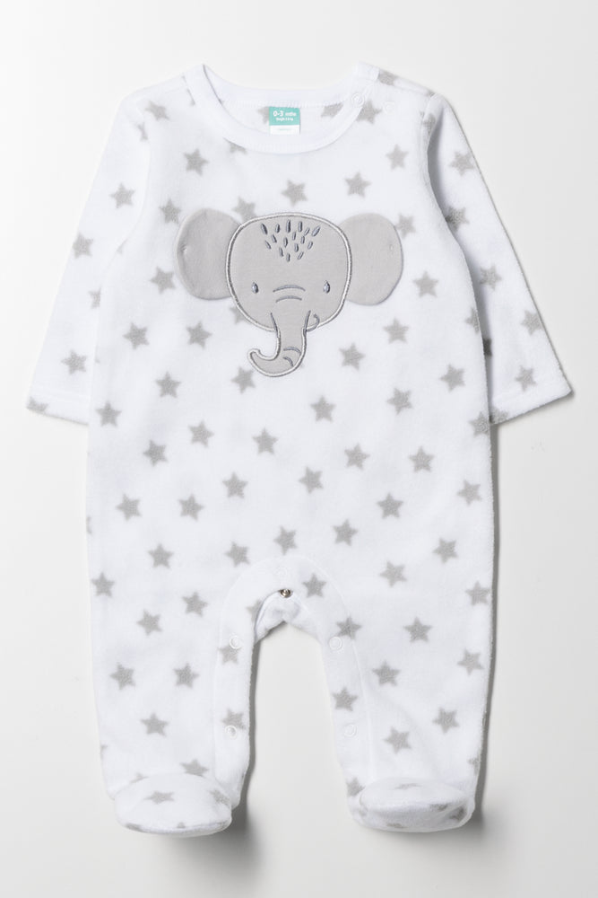Elephant Babygrow White