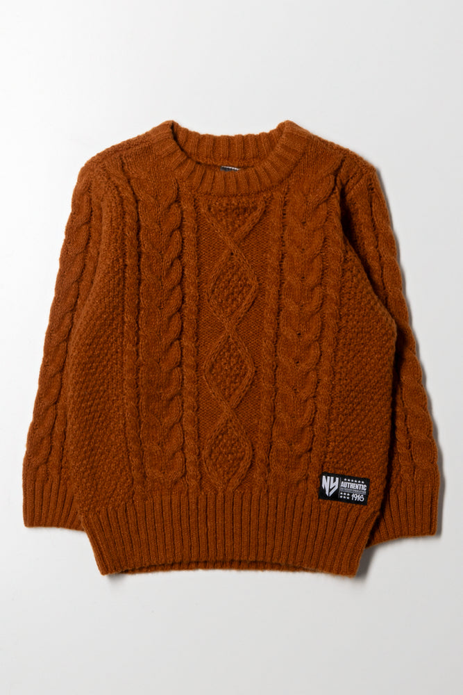 Crew Neck Jersey Brown