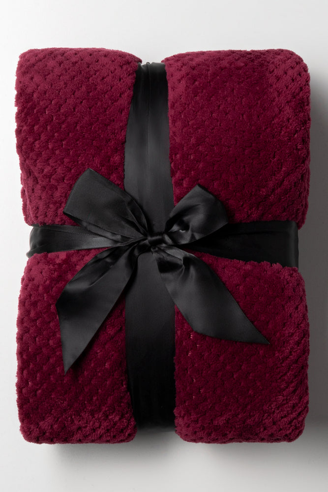 Textured Throw Dark Red