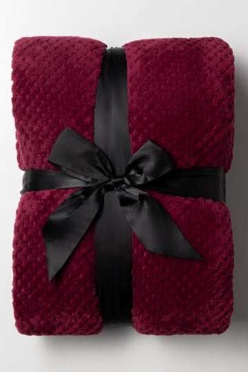 Textured Throw Dark Red