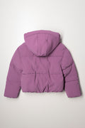 Coated Hooded Puffer Jacket Purple (2)
