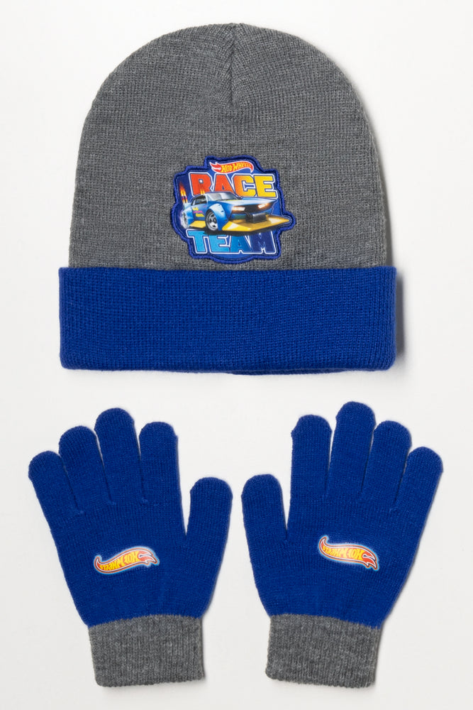 Hot Wheels 2 Piece Hat Set Grey