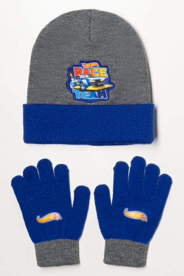 Hot Wheels 2 Piece Hat Set Grey